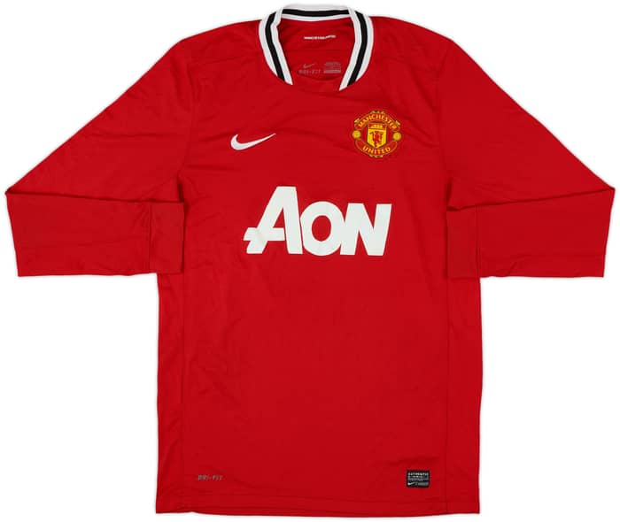 2011-12 Manchester United Home L/S Shirt Rooney #10 - 6/10 - (M)
