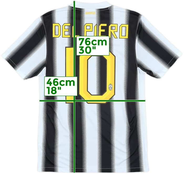 2011-12 Juventus Home Shirt Del Piero #10 - 6/10 - (S)
