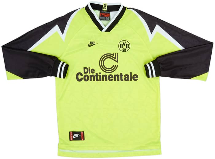 1995-96 Borussia Dortmund Home L/S Shirt - 8/10 - (XL.Boys)