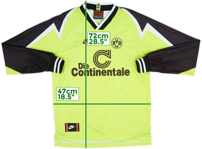 1995-96 Borussia Dortmund Home L/S Shirt - 8/10 - (XL.Boys)