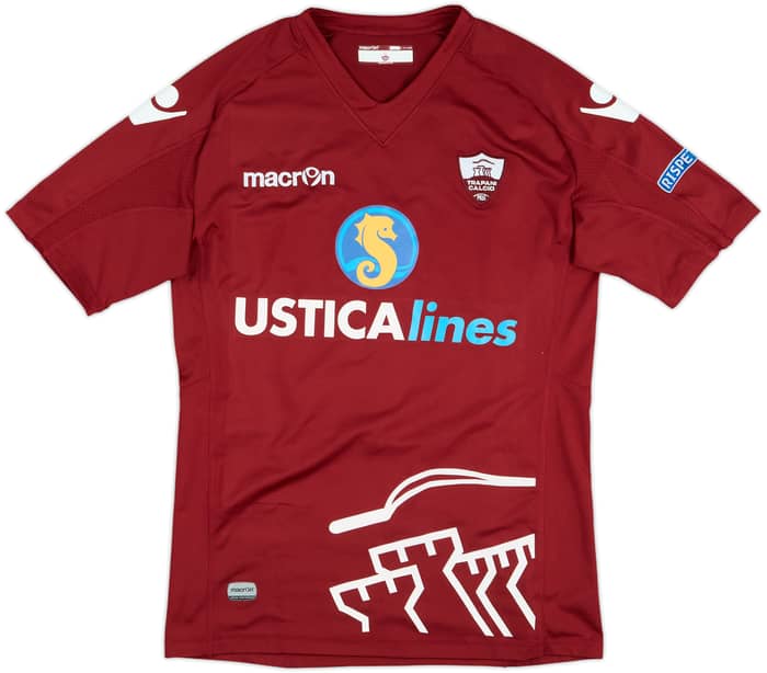 2014-15 Trapani Match Issue Signed Home Shirt Falco #20
