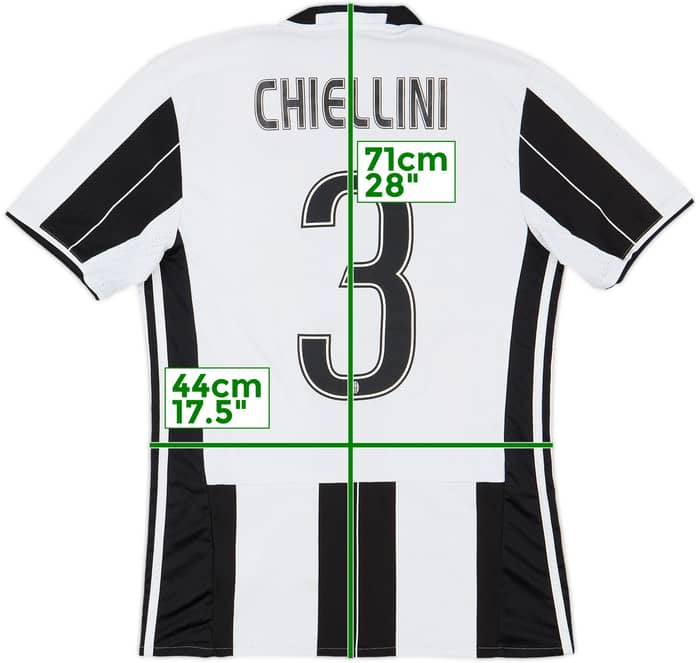 2016-17 Juventus Home Shirt Chiellini #3 - 5/10 - (S)