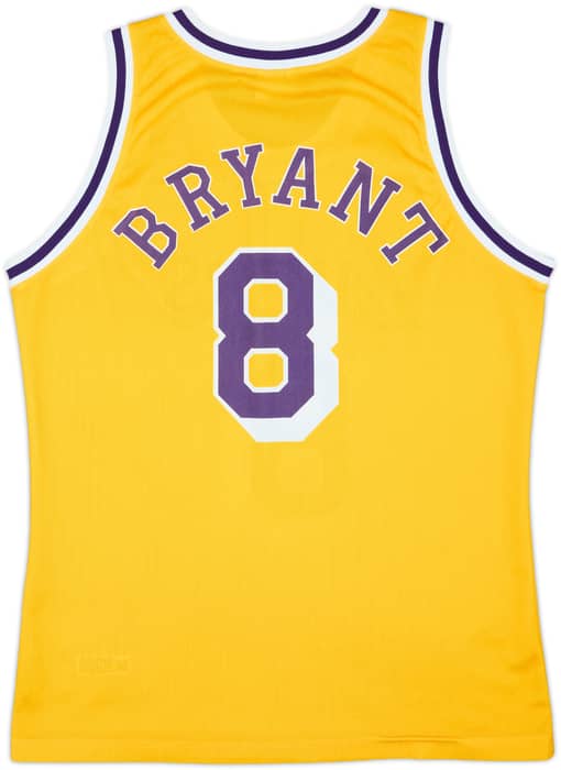 1996-99 LA Lakers Bryant #8 Champion Home Jersey - 9/10 - (M)
