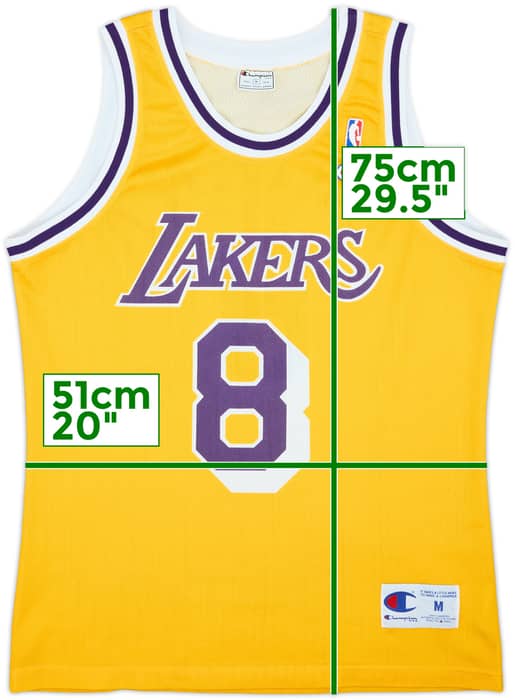 1996-99 LA Lakers Bryant #8 Champion Home Jersey - 9/10 - (M)