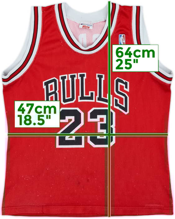 1991-98 Chicago Bulls Jordan #23 Champion Away Jersey - 5/10 - (XL.Boys)