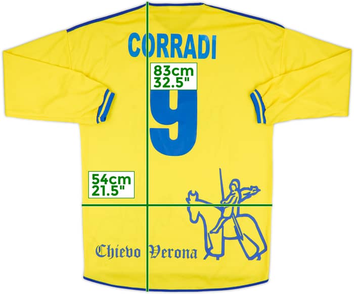 2001-02 Chievo Verona Home L/S Shirt Corradi #9 - 8/10 - (M)