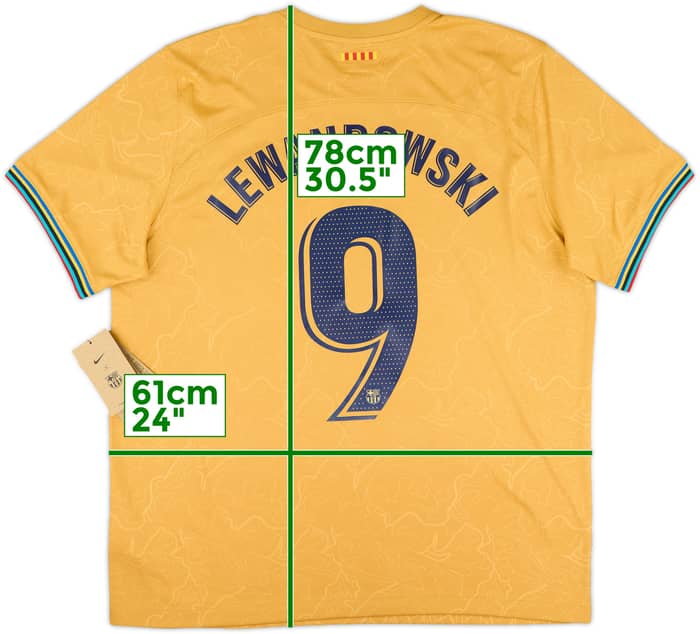 2022-23 Barcelona Away Shirt Lewandowski #9 (XL)