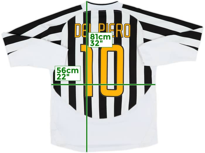2003-04 Juventus Player Issue Home L/S Shirt Del Piero #10 - 8/10 - (L)