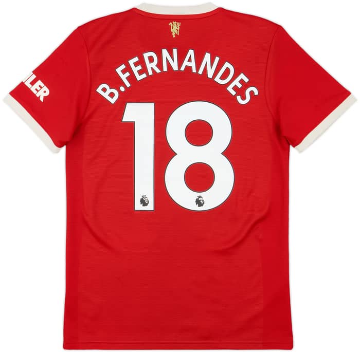 2021-22 Manchester United Home Shirt B.Fernandes #18 - 7/10 - (S)