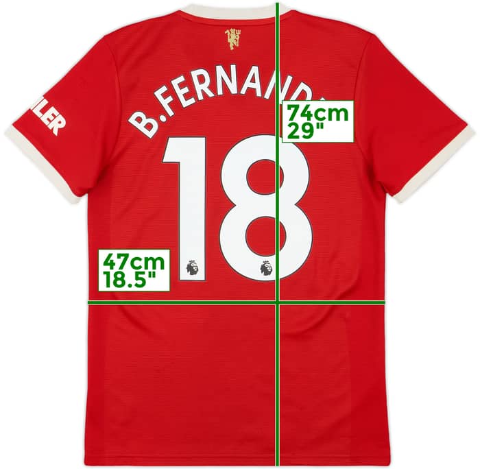 2021-22 Manchester United Home Shirt B.Fernandes #18 - 7/10 - (S)