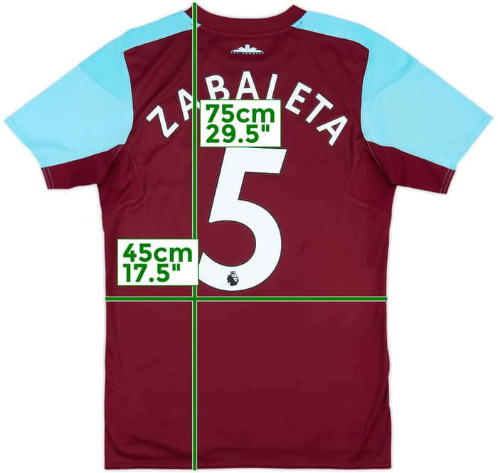 2017-18 West Ham Home Shirt Zabaleta #5 - 8/10 - (S)