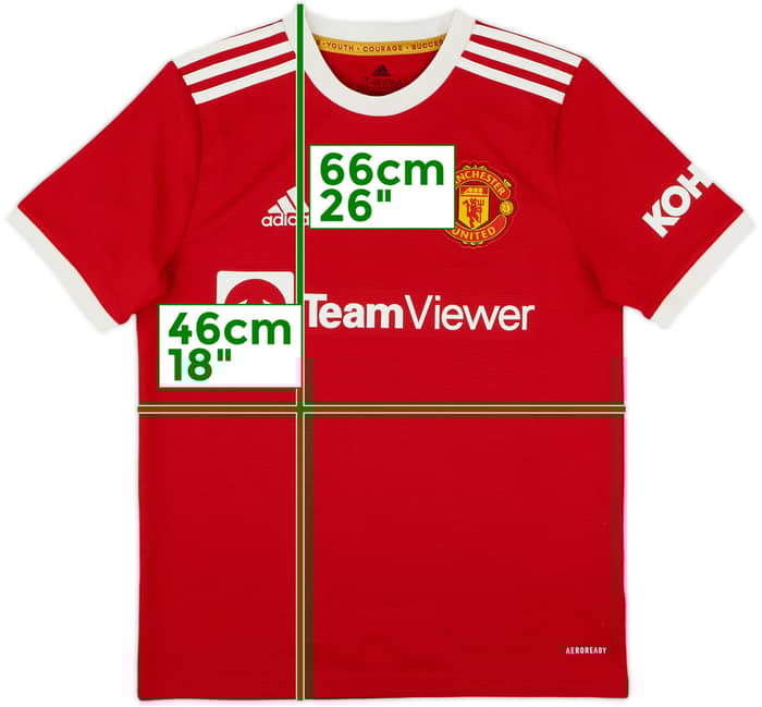 2021-22 Manchester United Home Shirt - 9/10 - (L.Boys)