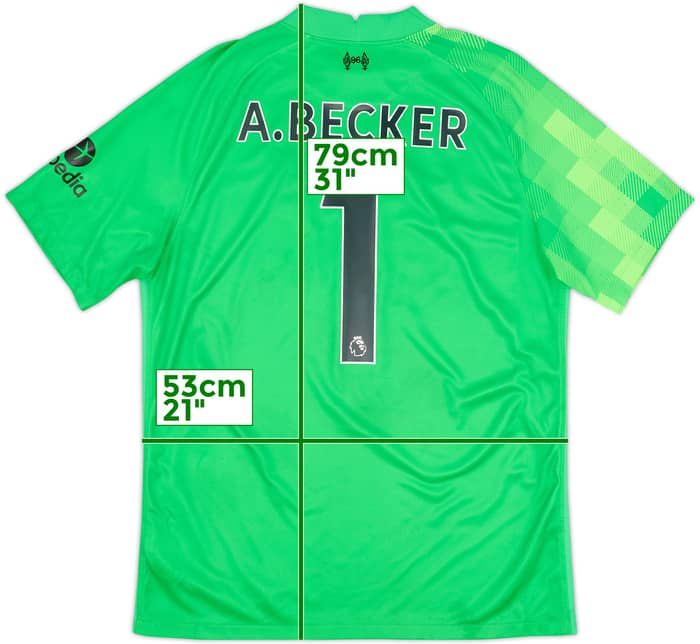 2021-22 Liverpool GK S/S Shirt A.Becker #1 - 7/10 - (L)
