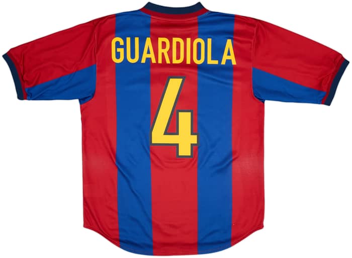 1998-00 Barcelona Player Issue Home Shirt Guardiola #4 - 7/10 - (M)