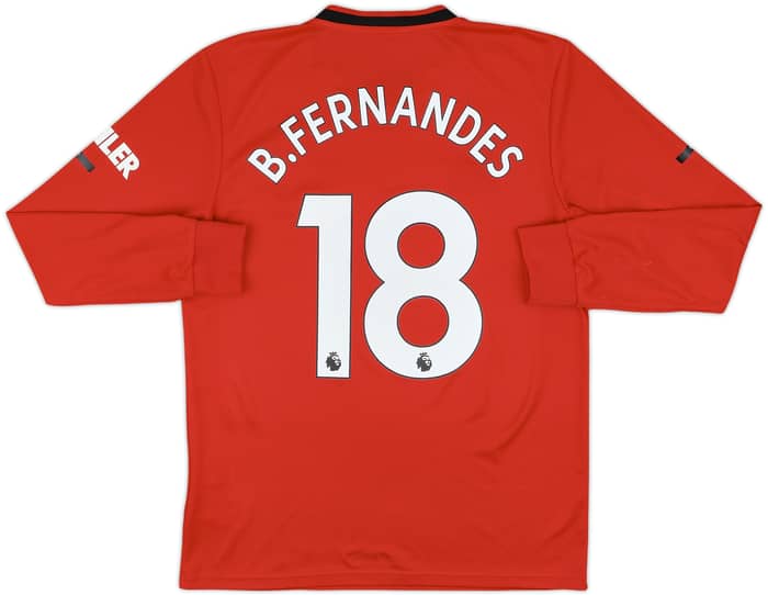 2019-20 Manchester United Home L/S Shirt B.Fernandes #18 - 6/10 - (M)