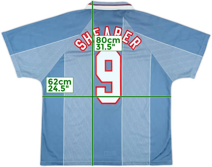 1996-97 England Away Shirt Shearer #9 - 6/10 - (XXL)