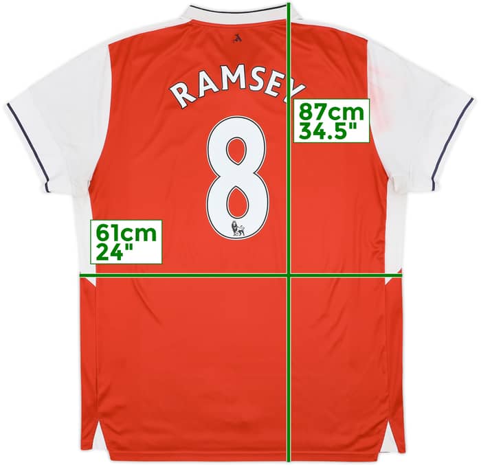 2016-17 Arsenal Home Shirt Ramsey #8 - 7/10 - (XXL)