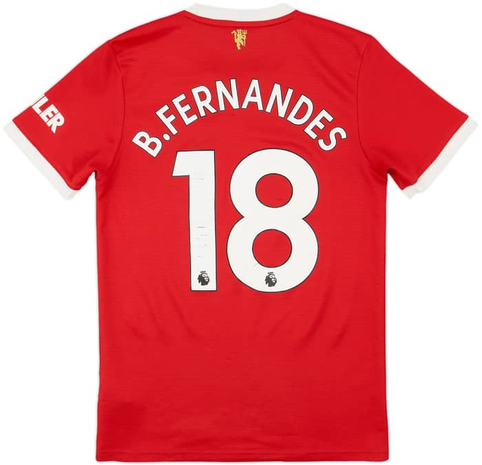 2021-22 Manchester United Home Shirt B.Fernandes #18 - 6/10 - (S)