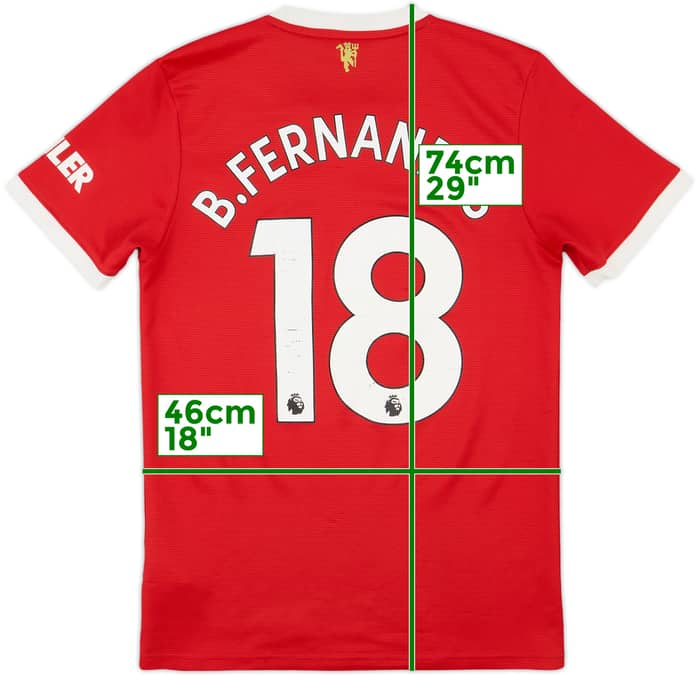 2021-22 Manchester United Home Shirt B.Fernandes #18 - 6/10 - (S)