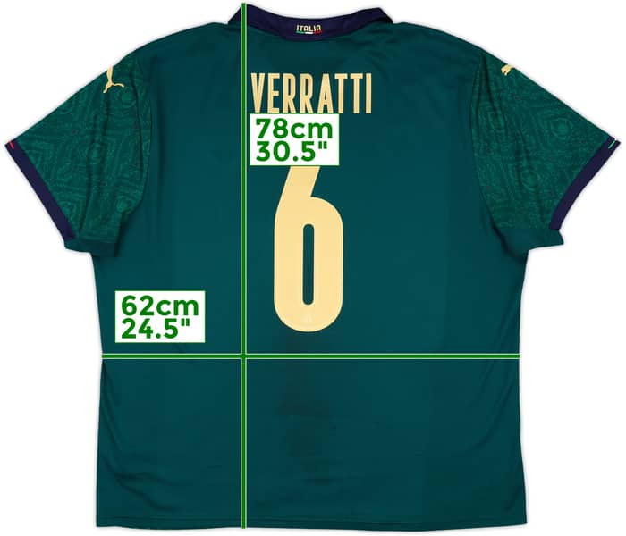 2019-20 Italy Third Shirt Verratti #6 - 9/10 - (XXL)