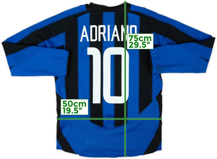 2003-04 Inter Milan Home L/S Shirt Adriano #10 - 6/10 - (M)