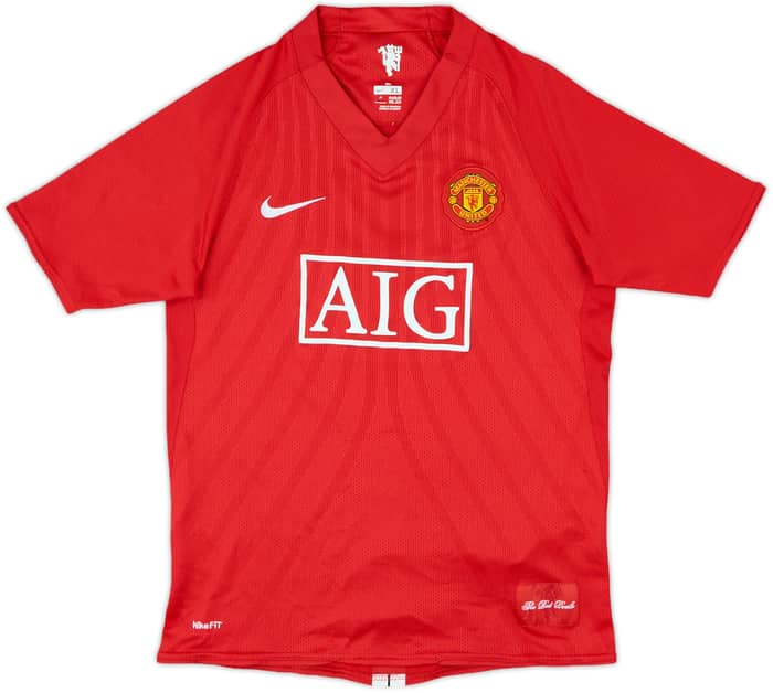 2007-09 Manchester United Home Shirt - 9/10 - (XL.Boys)