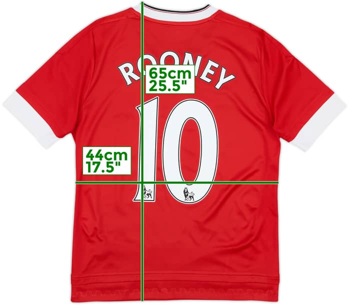 2015-16 Manchester United Home Shirt Rooney #10 - 7/10 - (L.Boys)