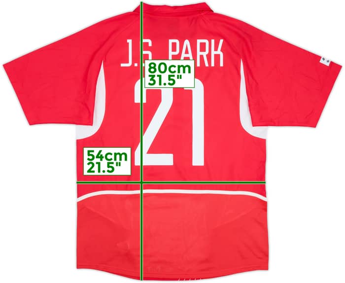 2002-03 South Korea Home Shirt J.S.Park #21 - 10/10 - (XL)