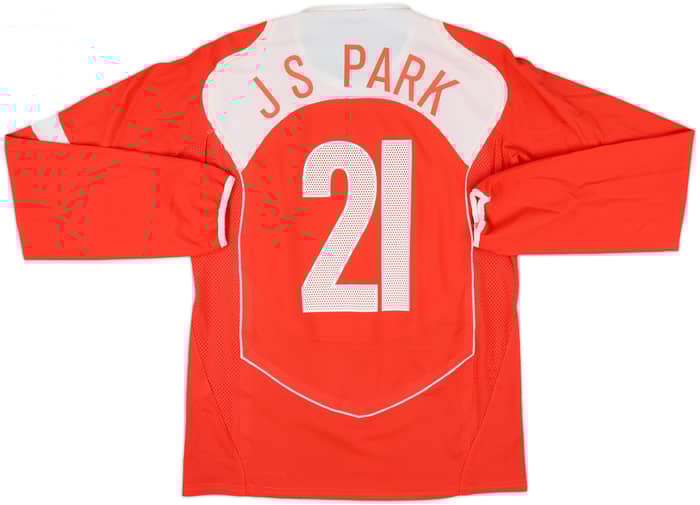 2004-06 South Korea Player Issue Home L/S Shirt J S Park #21 - 7/10 - (M)