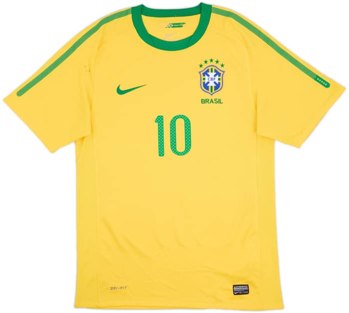 2010-11 Brazil Home Shirt Ronaldinho #10 - 7/10 - (S)