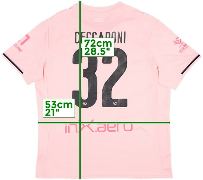 2025-26 Palermo Match Issue Home Shirt Ceccaroni #32