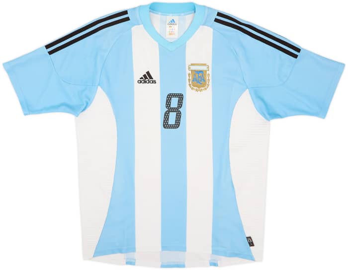 2002-04 Argentina Home Shirt Zanetti #8 - 6/10 - (L)