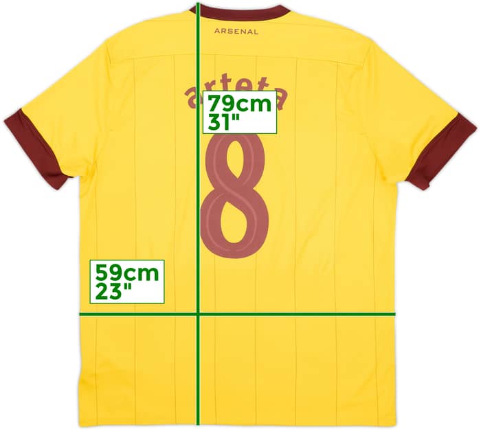 2010-13 Arsenal Visitante Camiseta Arteta #8 - 6/10 - (XL)