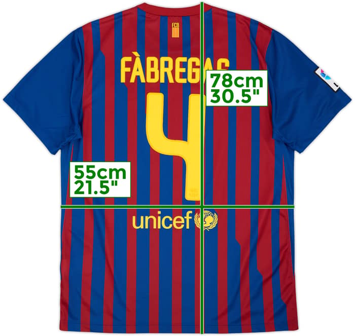 Camiseta de local del Barcelona 2011-12 Fabregas #4 - 8/10 - (L)