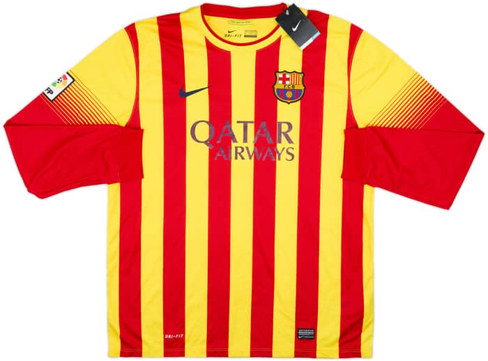 2013-15 Barcelona Away L/S Shirt Messi #10 (XL)