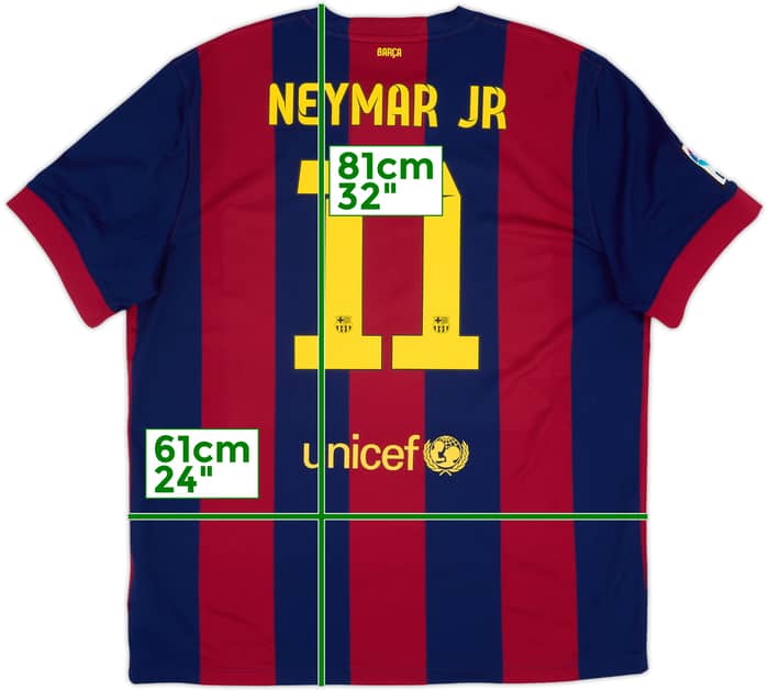 2014-15 Barcelona Home Shirt Neymar Jr #11 - 8/10 - (XXL)