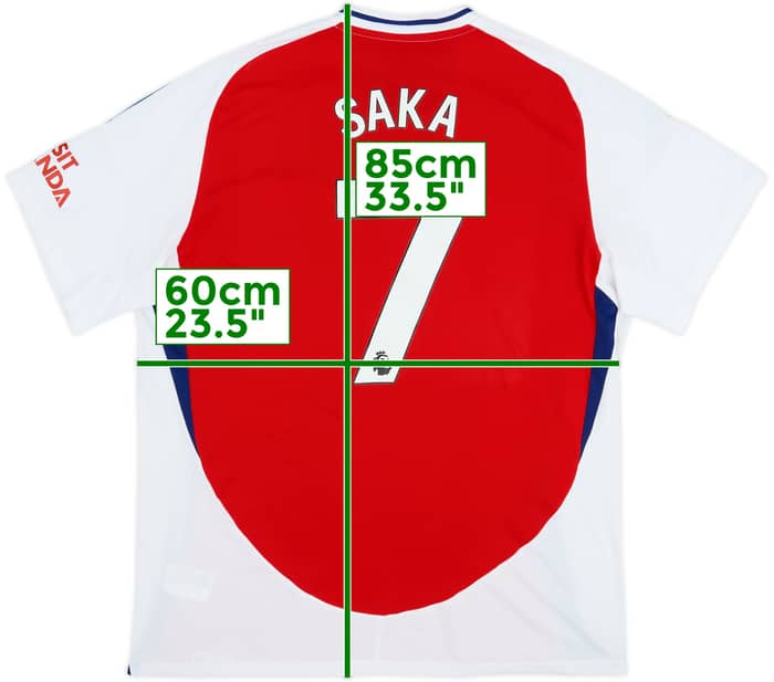 2024-25 Arsenal Home Shirt Saka #7 - 8/10 - (XXL)