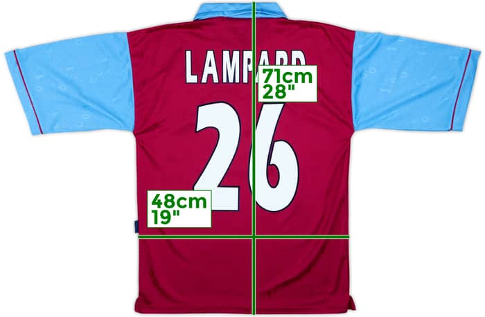 1995-97 West Ham Centenary Home Shirt Lampard #26 - 9/10 - (S)
