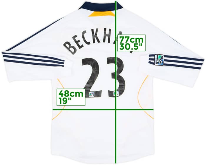 Camiseta de local de manga larga del LA Galaxy 2007-08 Beckham #23 - 7/10 - (S)