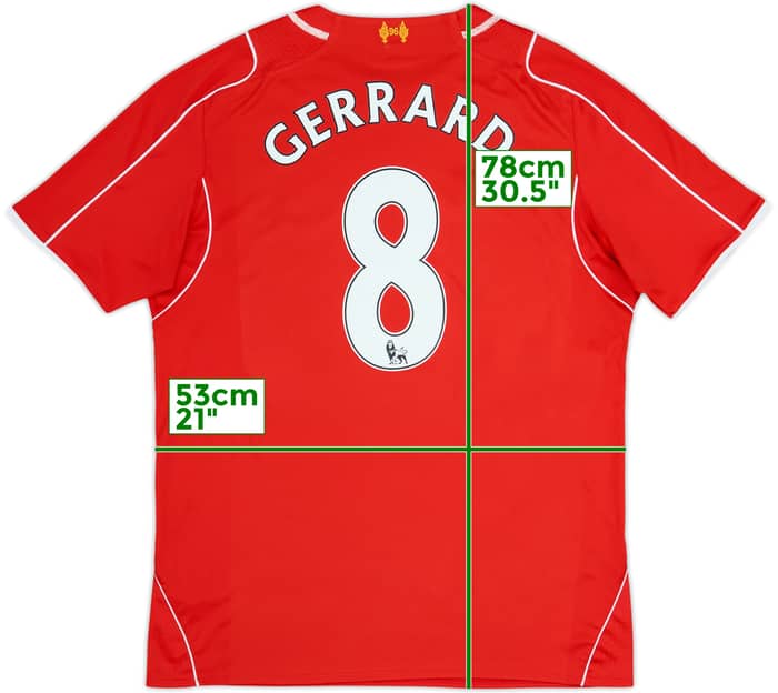 2014-15 Liverpool Home Shirt Gerrard #8 - 5/10 - (L)