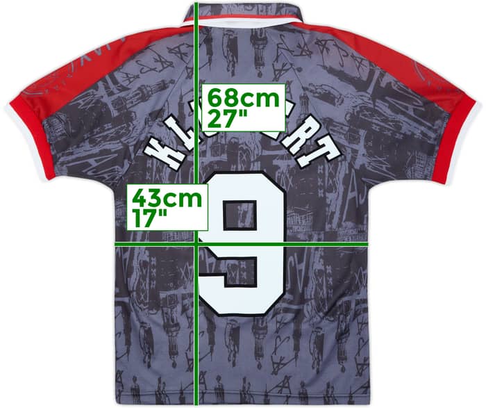 1996-97 Ajax Away Shirt Kluivert #9 - 8/10 - (L.Boys)