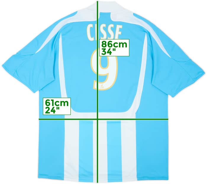 2007-08 Olympique Marseille Away Shirt Cisse #9 - 7/10 - (XL)