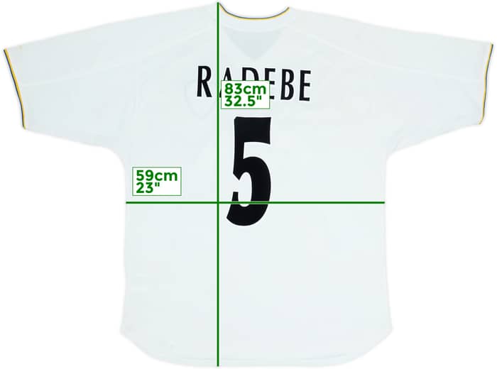 2000-02 Leeds United Camiseta Local Radebe #5 - 8/10 - (L)