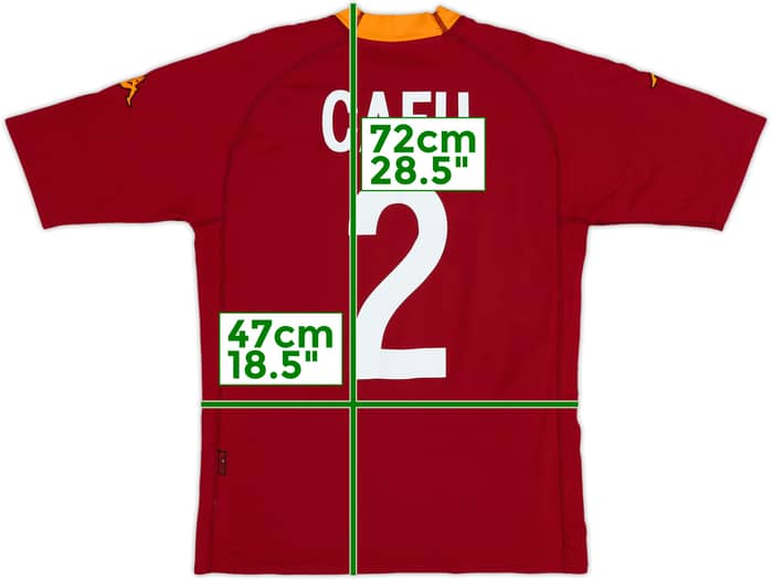 2002-03 Roma Home Shirt Cafu #2 - 6/10 - (L)