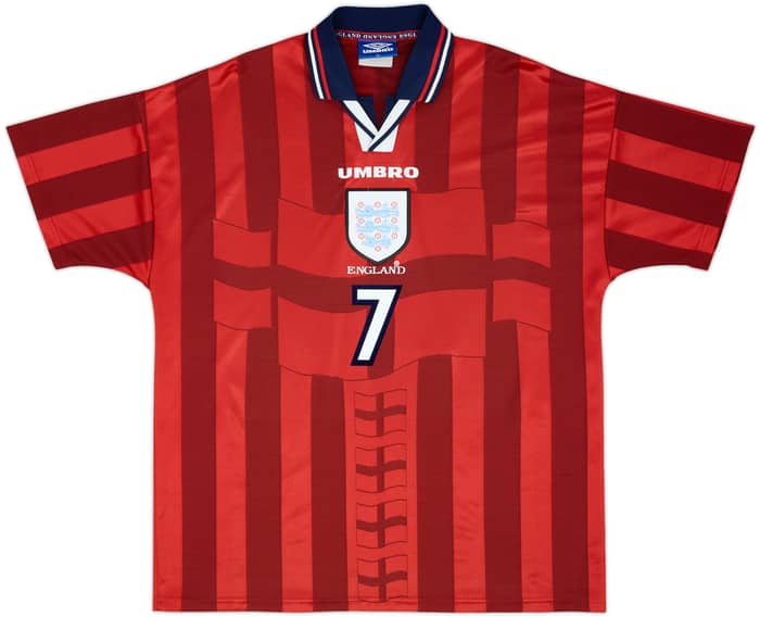 1997-99 England Away Shirt Beckham #7 - 5/10 - (XL)