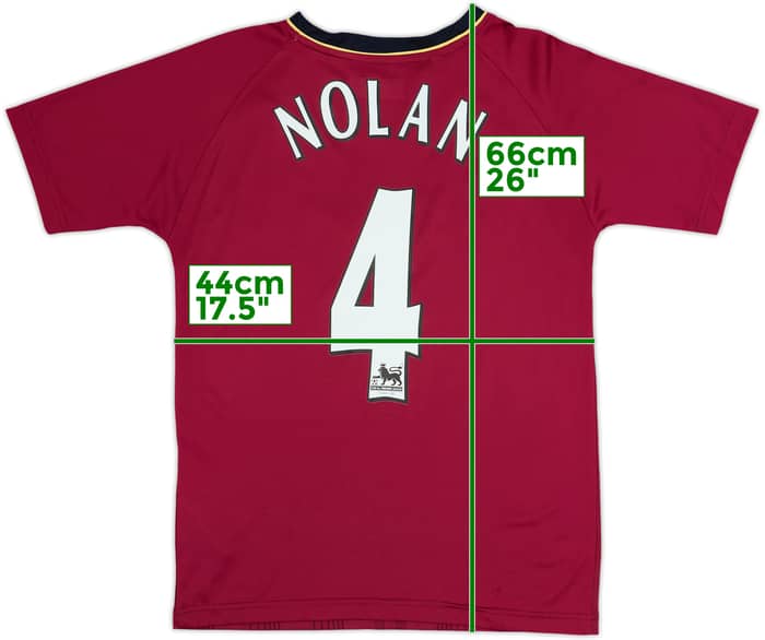 Camiseta de visitante del Bolton 2006-08 Nolan #4 - 7/10 - (Niños L)