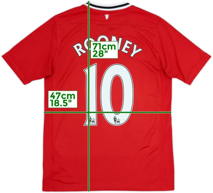 2011-12 Manchester United Home Shirt Rooney #10 - 8/10 - (XL.Boys)