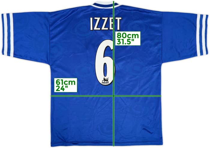 1996-98 Leicester Home Shirt Izzet #6 - 9/10 - (XL)