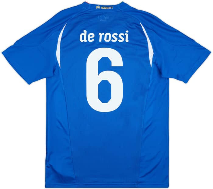 2010-12 Italy Authentic Home Shirt De Rossi #6 - 9/10 - (M)