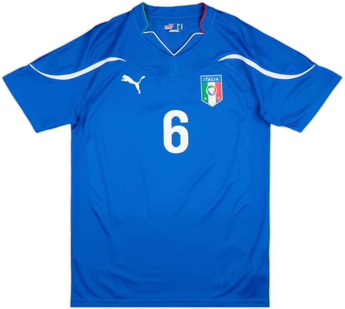 2010-12 Italy Authentic Home Shirt De Rossi #6 - 9/10 - (M)